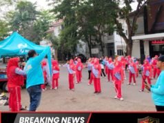 GOKAR dan Tridjaya Elektronik Pawarengan Dukung Senam Sehat Puspita Gemilang Cikampek